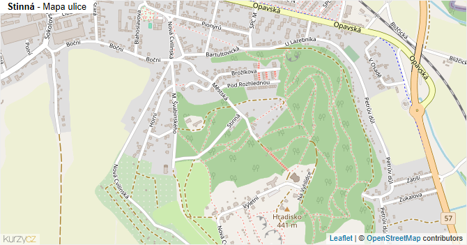Stinná - mapa ulice