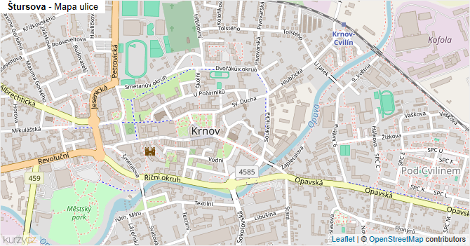 Štursova - mapa ulice