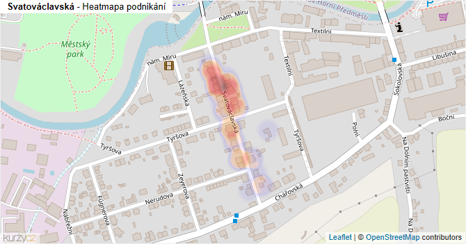 Svatováclavská - mapa podnikání