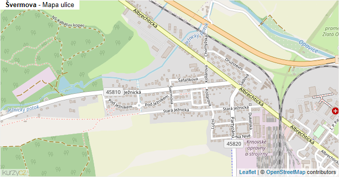 Švermova - mapa ulice