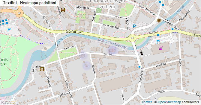 Textilní - mapa podnikání