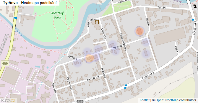 Tyršova - mapa podnikání