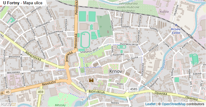 U Fortny - mapa ulice