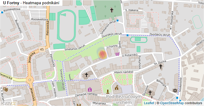 U Fortny - mapa podnikání
