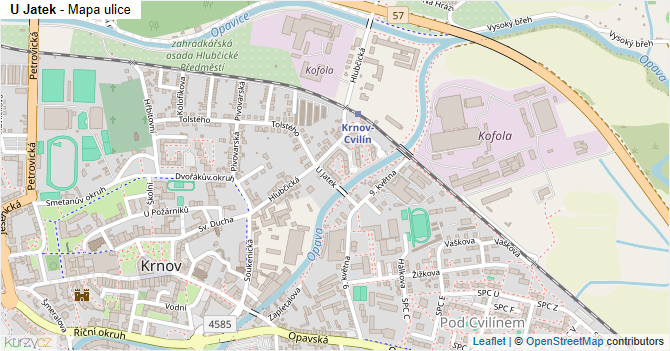 U Jatek - mapa ulice