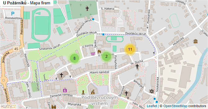 U Požárníků - mapa firem