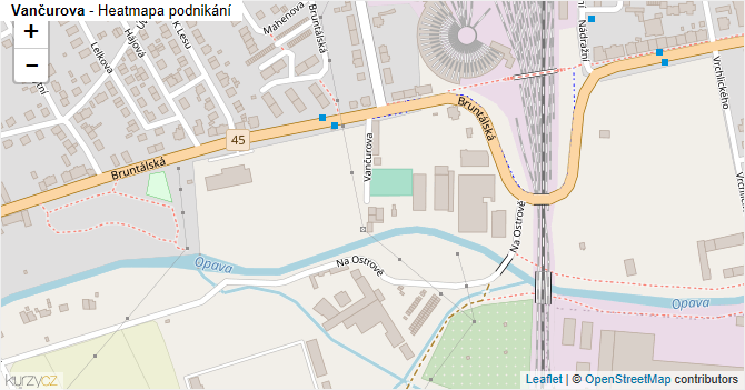 Vančurova - mapa podnikání