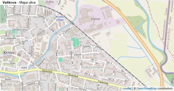 Vaškova - mapa ulice