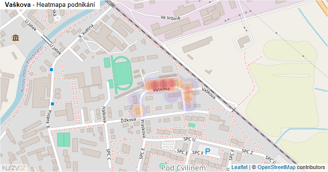 Vaškova - mapa podnikání