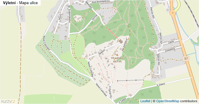 Výletní - mapa ulice