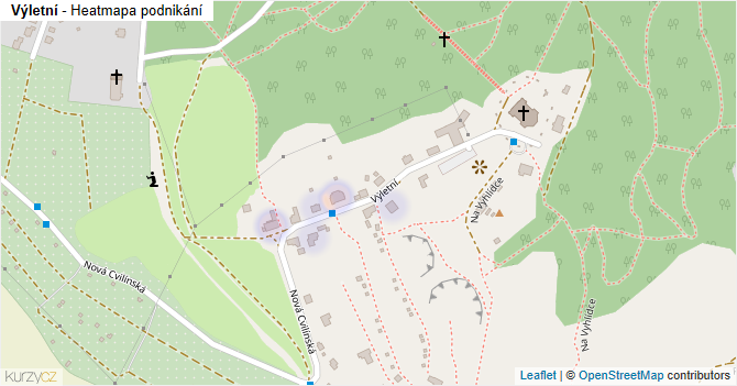 Výletní - mapa podnikání