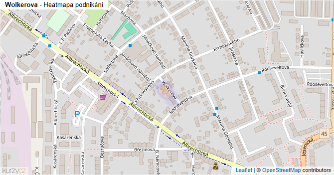 Wolkerova - mapa podnikání