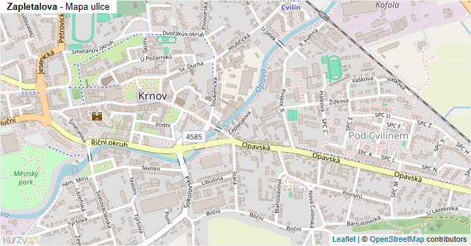Zapletalova - mapa ulice