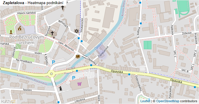 Zapletalova - mapa podnikání