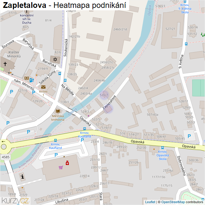 Mapa Zapletalova - Firmy v ulici.