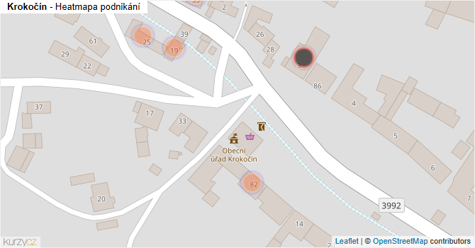 Krokočín - mapa podnikání
