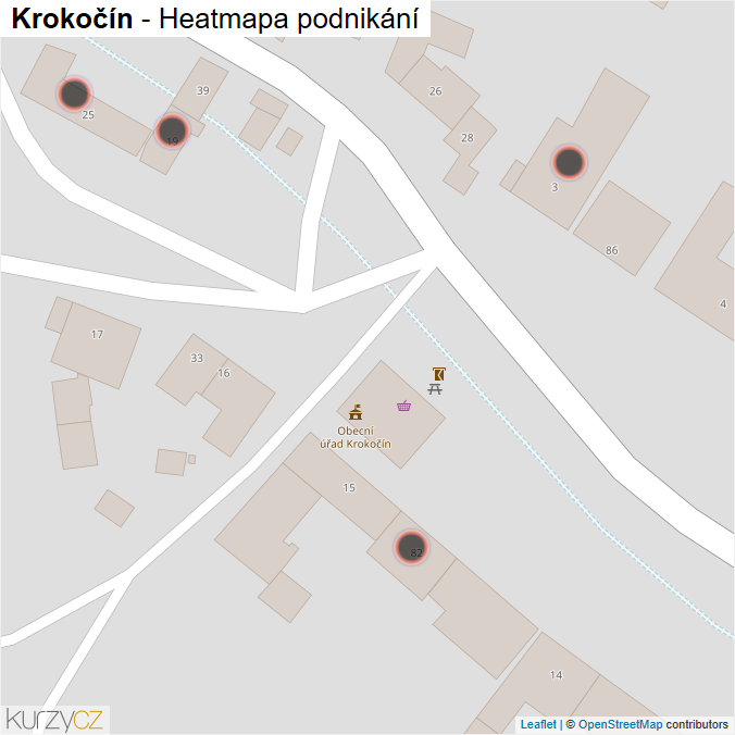 Mapa Krokočín - Firmy v obci.