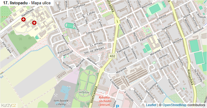 17. listopadu - mapa ulice