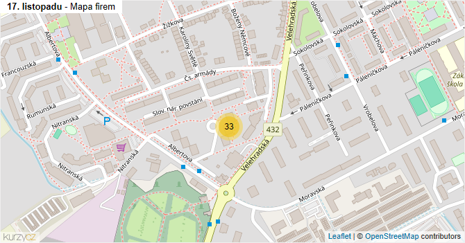 17. listopadu - mapa firem