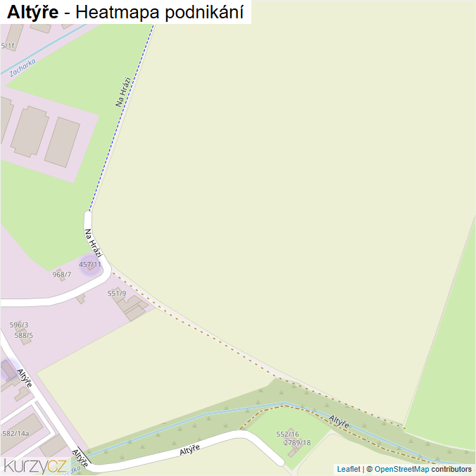 Mapa Altýře - Firmy v ulici.