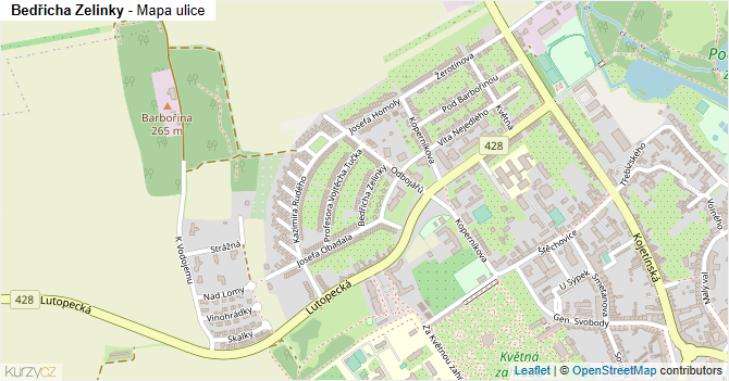 Bedřicha Zelinky - mapa ulice
