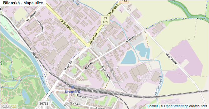Bílanská - mapa ulice