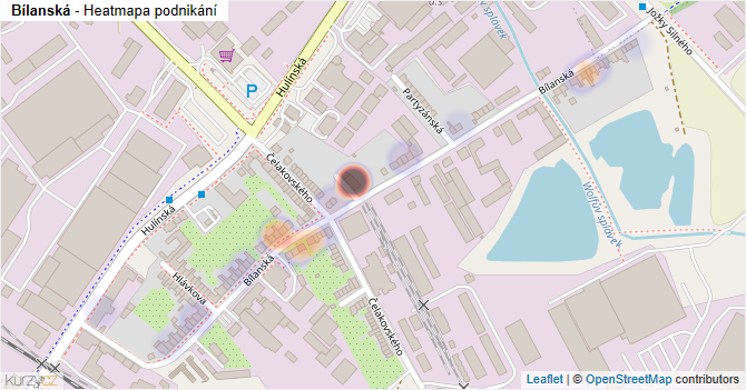 Bílanská - mapa podnikání