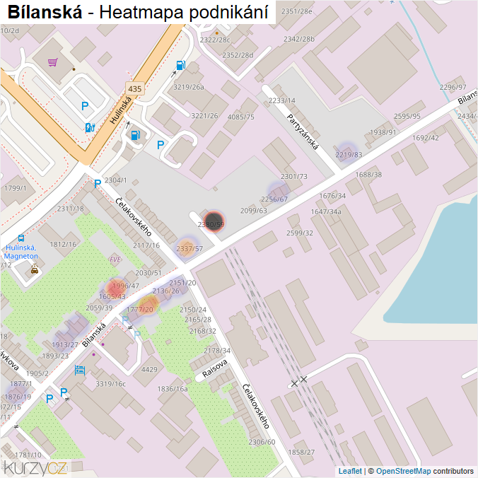 Mapa Bílanská - Firmy v ulici.