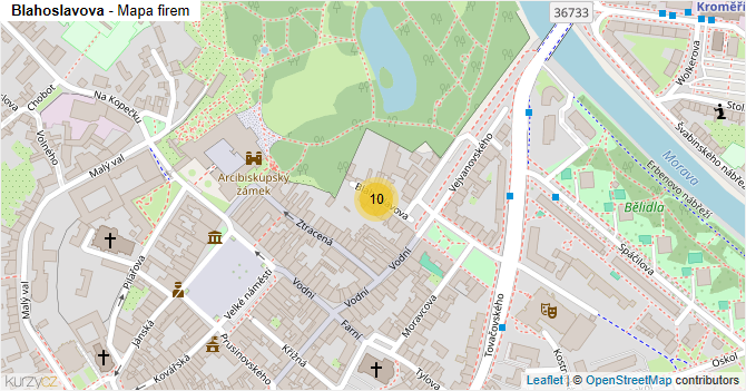Blahoslavova - mapa firem
