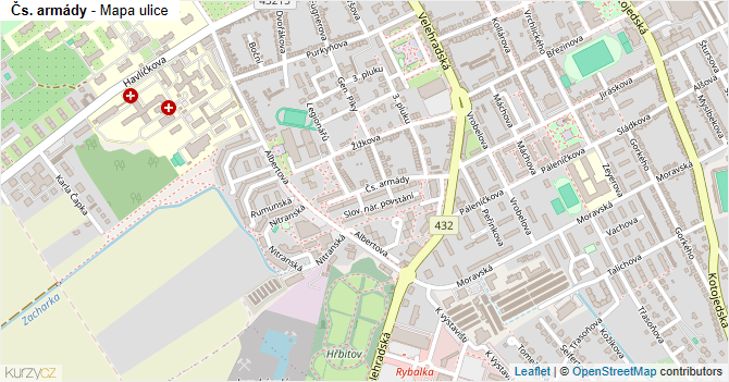 Čs. armády - mapa ulice