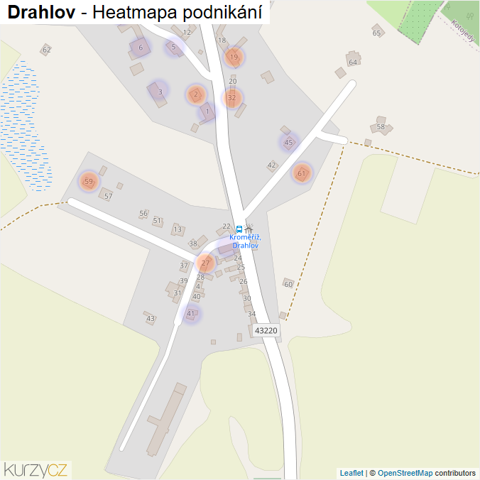 Mapa Drahlov - Firmy v části obce.