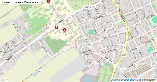 Francouzská - mapa ulice