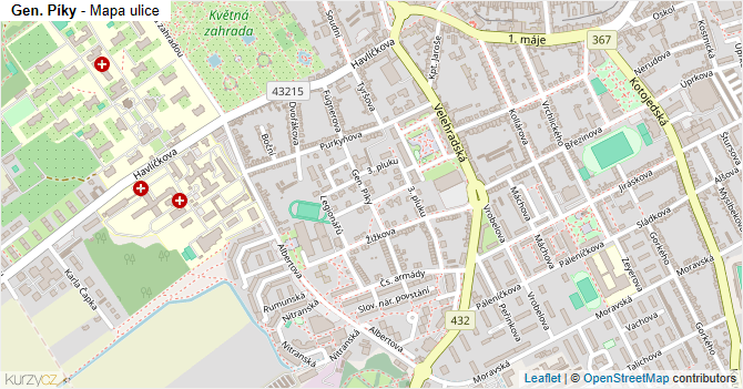 Gen. Píky - mapa ulice