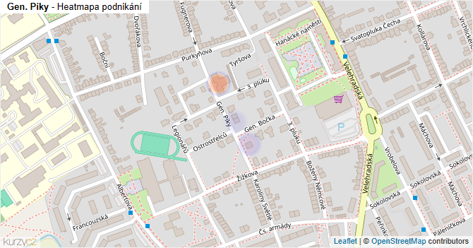 Gen. Píky - mapa podnikání