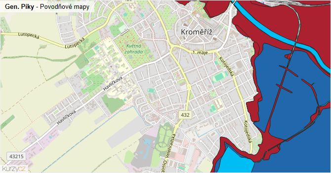 Gen. Píky - záplavové mapy stoleté vody