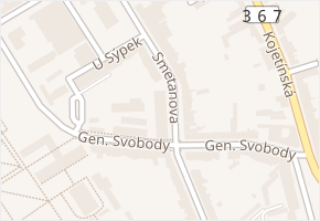 Gen. Svobody v obci Kroměříž - mapa ulice