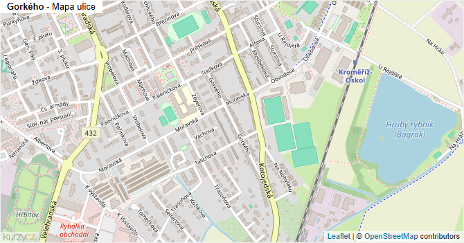 Gorkého - mapa ulice