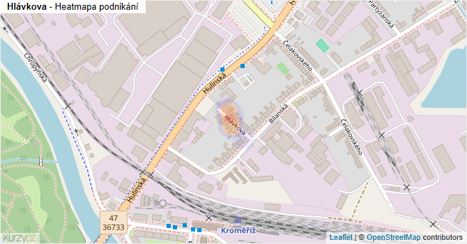 Hlávkova - mapa podnikání