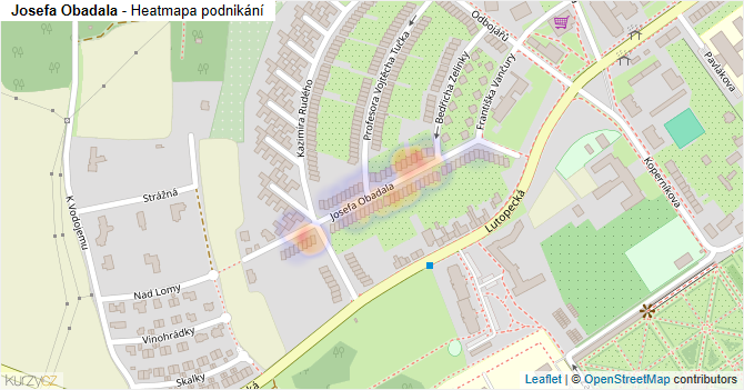 Josefa Obadala - mapa podnikání