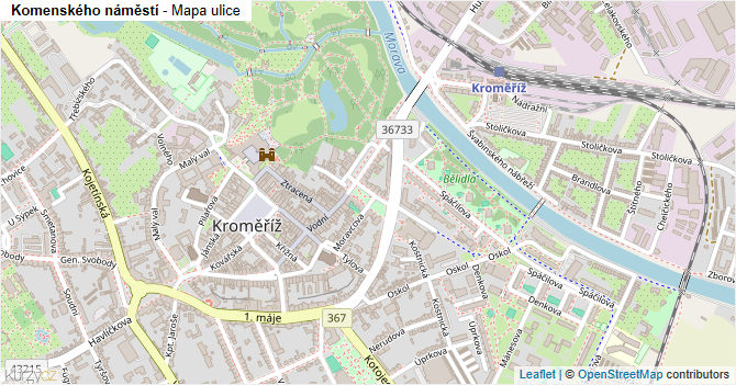 Komenského náměstí - mapa ulice