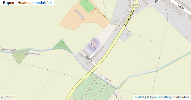 Kopce - mapa podnikání