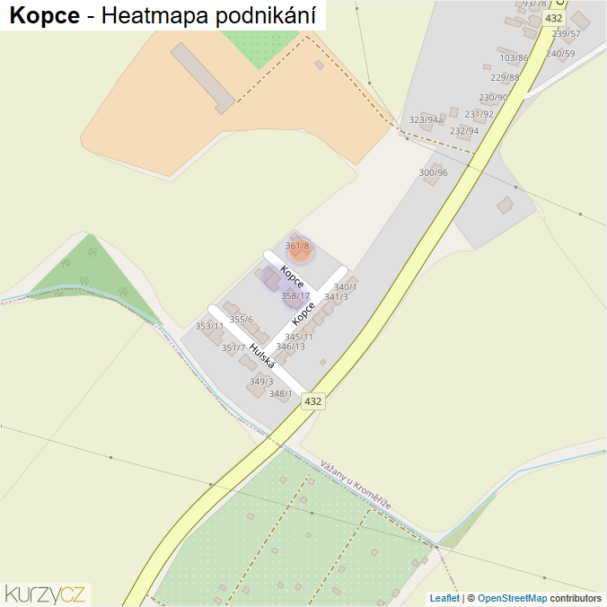 Mapa Kopce - Firmy v ulici.