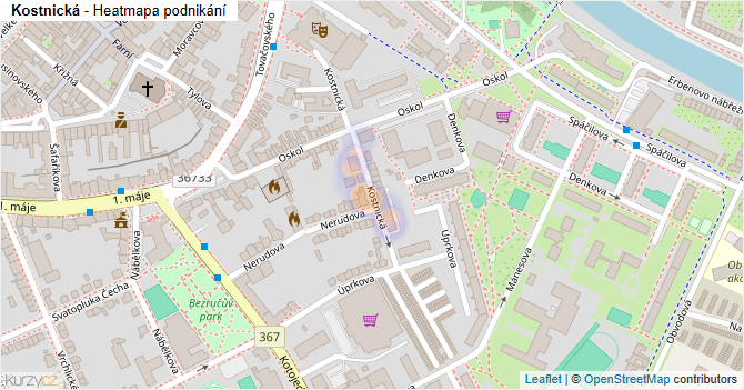 Kostnická - mapa podnikání