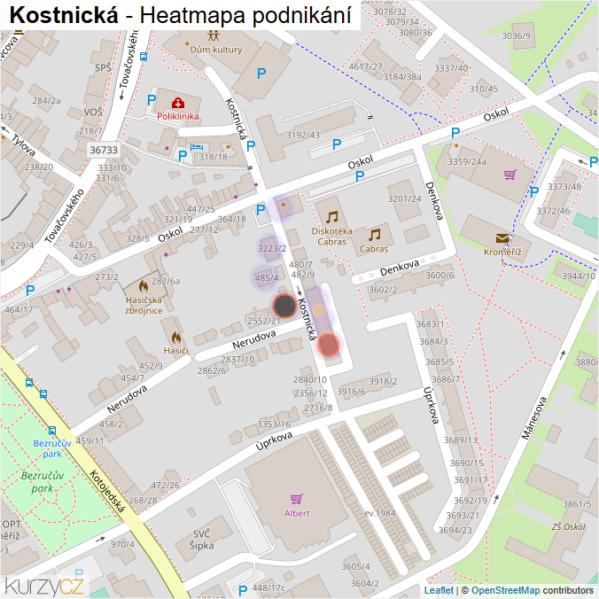 Mapa Kostnická - Firmy v ulici.