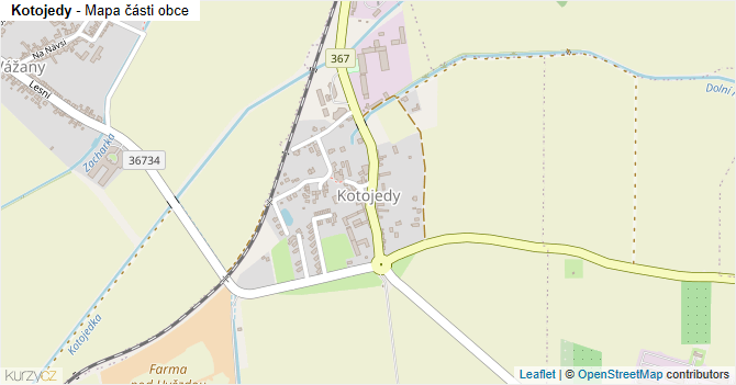 Kotojedy - mapa části obce