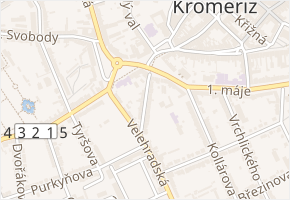 Kpt. Jaroše v obci Kroměříž - mapa ulice