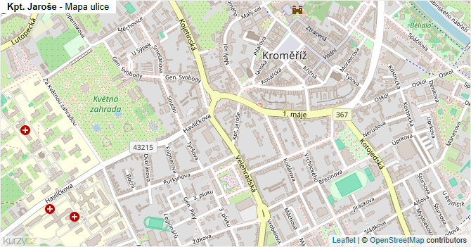 Kpt. Jaroše - mapa ulice