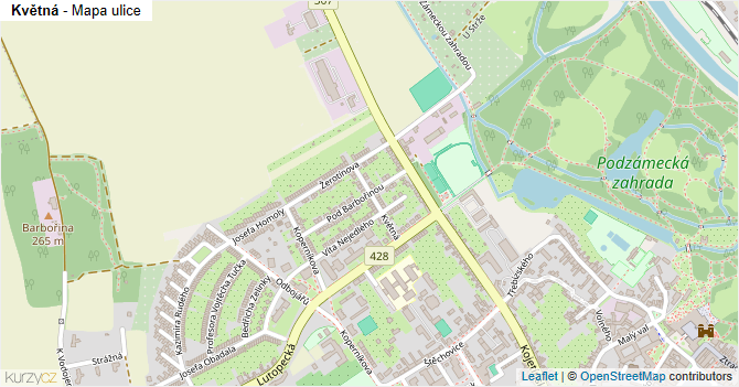 Květná - mapa ulice