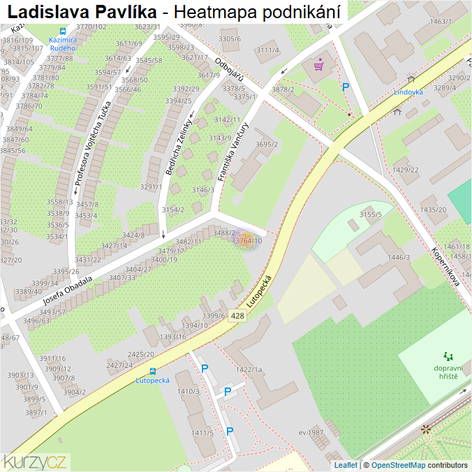 Mapa Ladislava Pavlíka - Firmy v ulici.