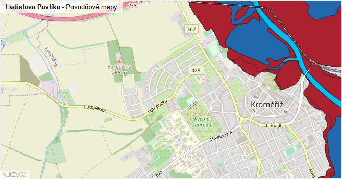 Ladislava Pavlíka - záplavové mapy stoleté vody